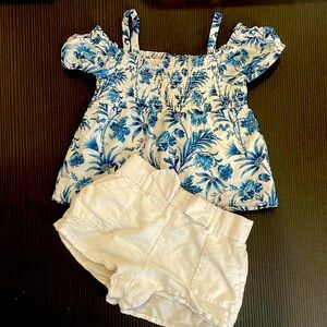 Toddler girls floral top & shorts set